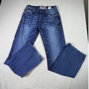 Ariat Men Blue 34x34 M6 Slim Fit Bootcut Denim Jeans Western Cowboy Workwear